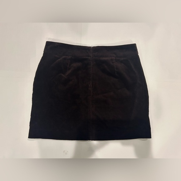 Banana Republic Mini Skirt Women’s 8 Velvet Purple Buttons Zipper Goth Grunge - Picture 2 of 8